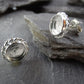 Silver Round Solid Back Rope Edge Earring - 0571