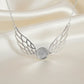 Solid Silver Angel Wing Necklace - 0608S