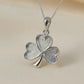 Solid Silver Shamrock Necklace - 0617S