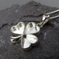 Solid Silver Shamrock Necklace - 0617S