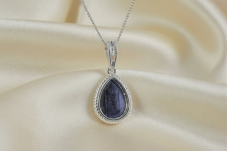 Solid Silver Rope Edge Necklace - 0620S