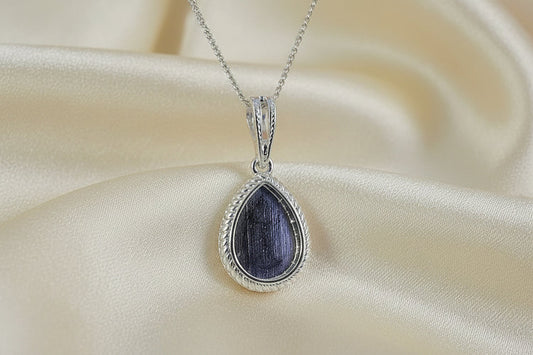 Solid Silver Rope Edge Necklace - 0620S