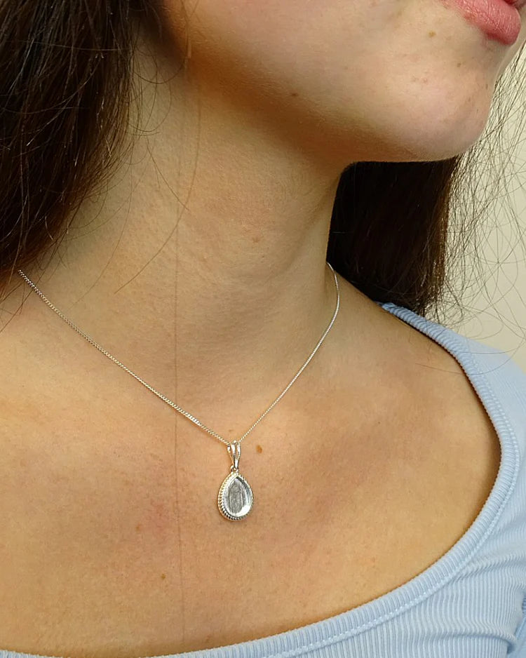 Solid Silver Rope Edge Necklace - 0620S