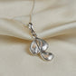 Solid Silver triple tear drop necklace - 0629S