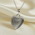 Rope Edge Heart Sterling Silver Memorial Pendant
