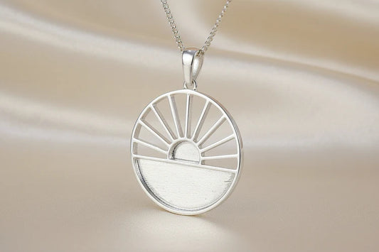 Solid Silver Sunset Necklace - 0637S