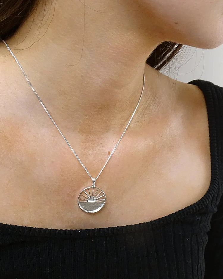 Solid Silver Sunset Necklace - 0637S