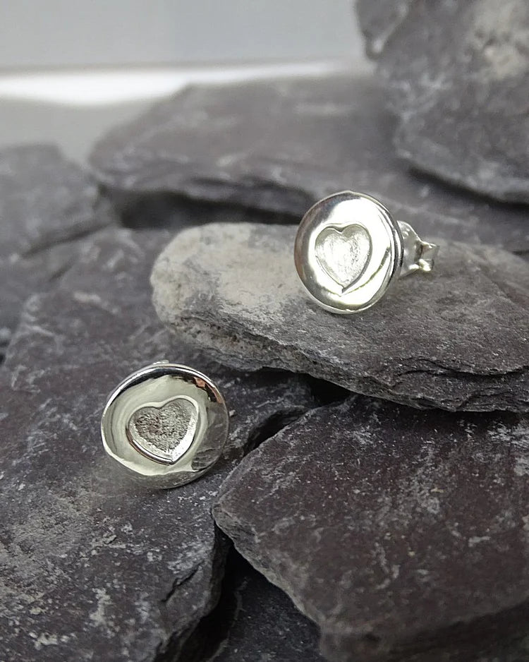 Simple Silver Heart Stud - 0639S