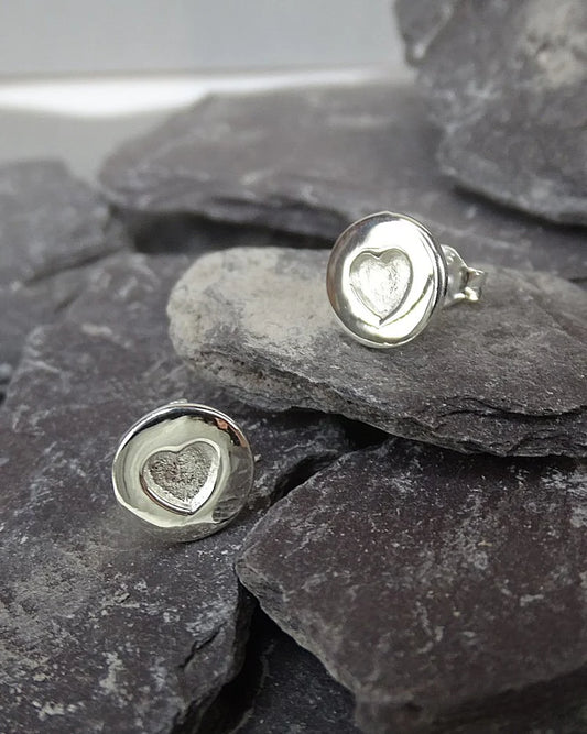 Simple Silver Heart Stud - 0639S