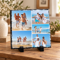 Personalised 5 Photo Collage Slate – 20 × 20 cm