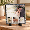 Personalised 4 Photo Wedding Collage Slate - 20 × 20 cm