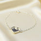 Simple Silver Heart Bracelet With Solid Back - 0817S