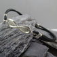 Infinity Bracelet silver with Faux leather strap - 0828S