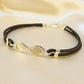 Infinity Bracelet silver with Faux leather strap - 0828S