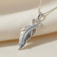 Solid Silver Feather Heart Necklace - 0846S
