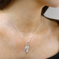 Solid Silver Feather Heart Necklace - 0846S