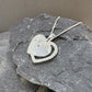 Solid Silver Two Part Articulated Heart Necklace - 0883S