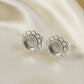 Solid Silver frill edge stud earring - 0909S