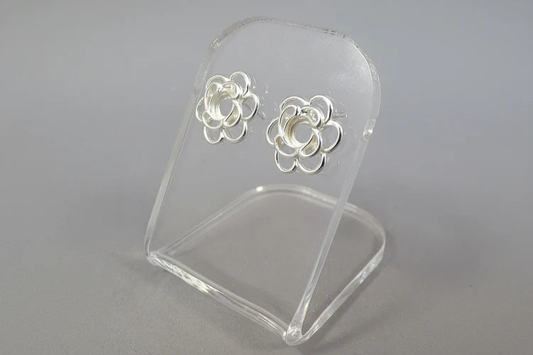 Silver Flower Style Studs - 0922S
