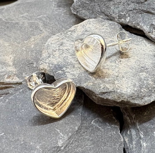 Solid Silver Heart Stud - 0930S
