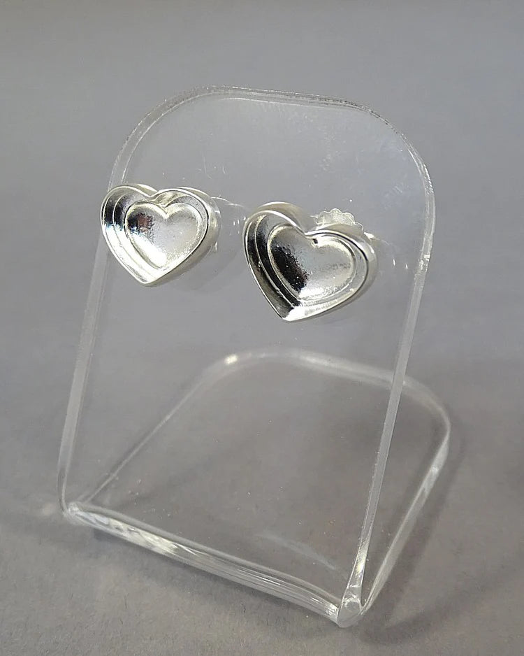 Solid Silver Heart Stud - 0930S