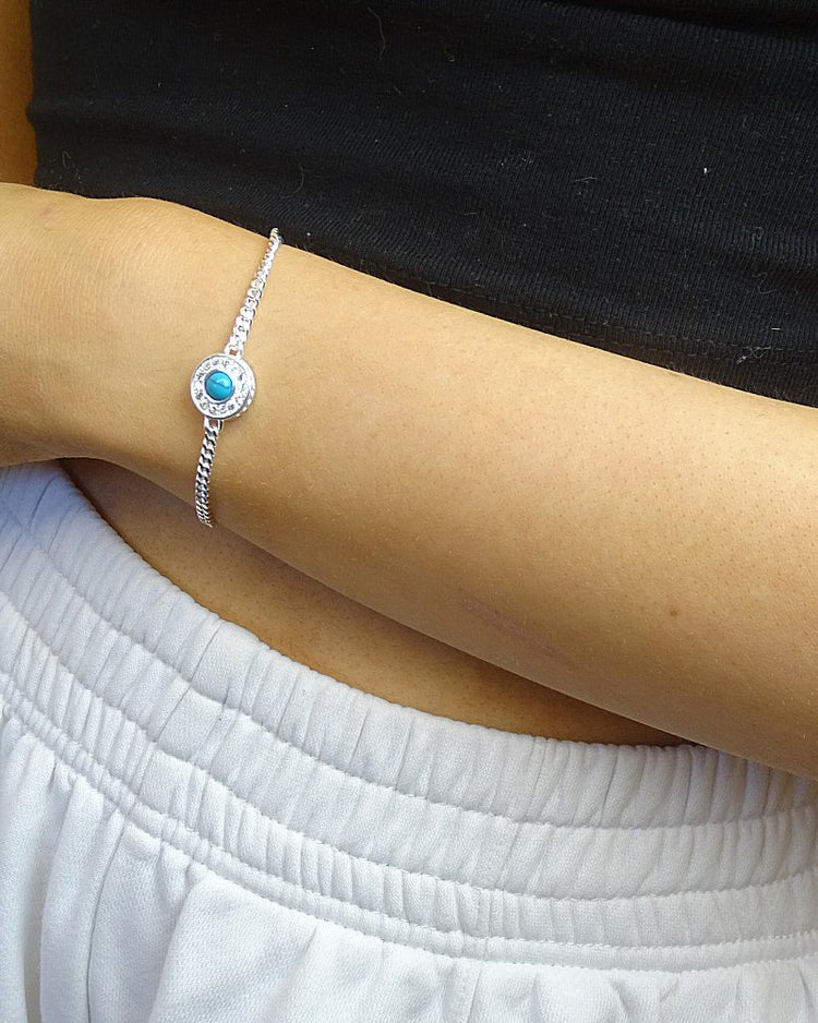Silver Bracelet with a cz surround
