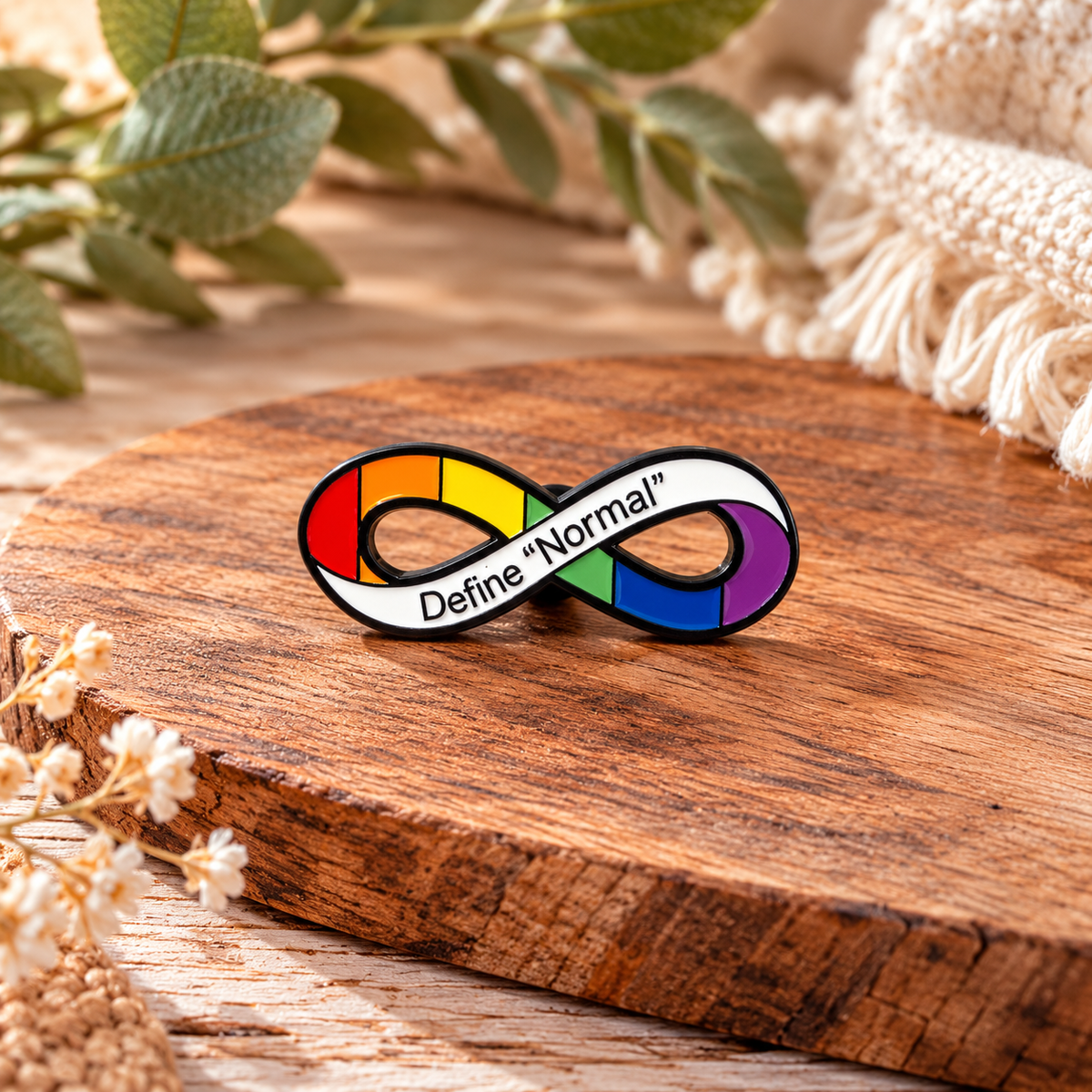 Define Normal – Rainbow Infinity Neurodiversity Awareness Enamel Pin Badge 🌈