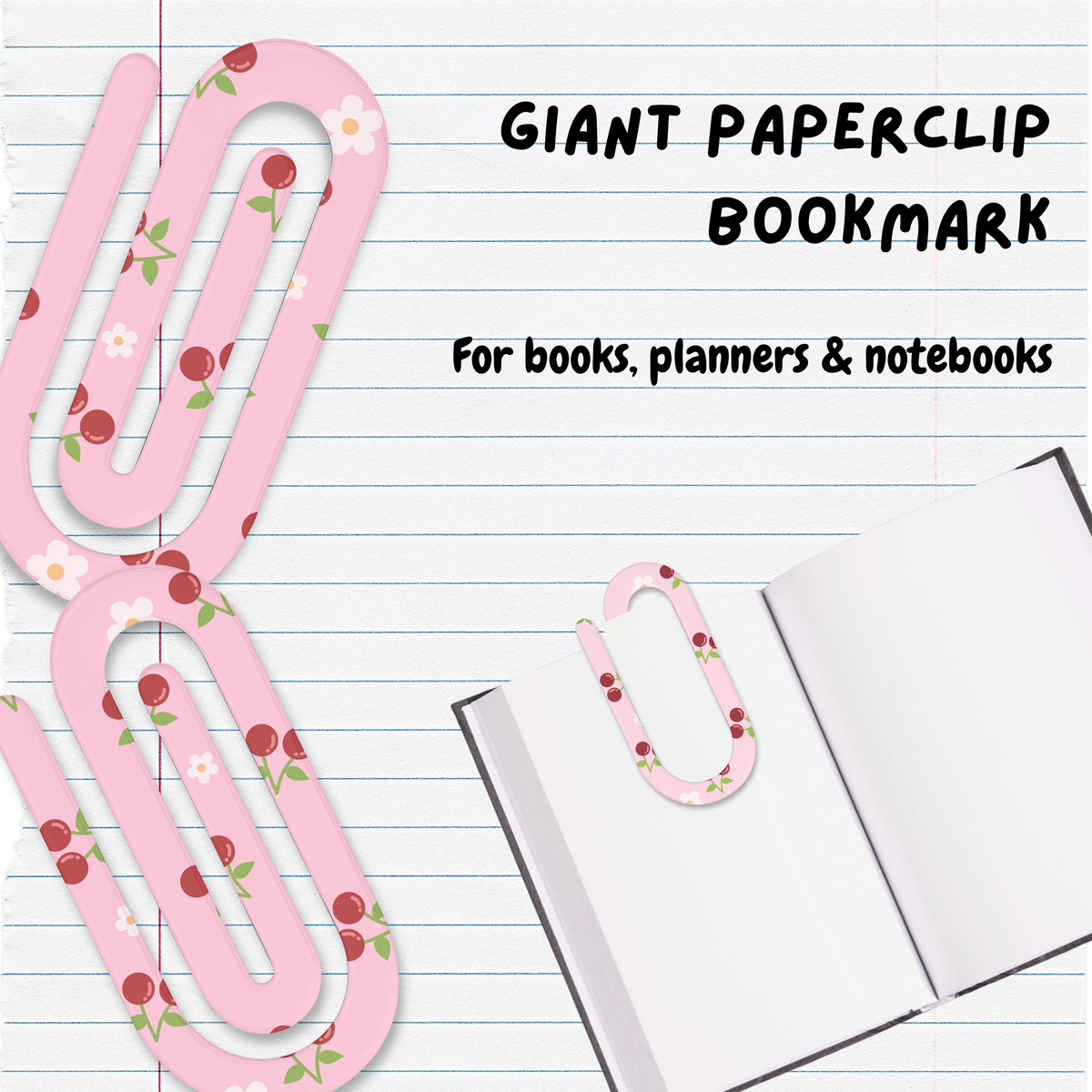 Giant Paperclip Bookmark - Cherries