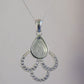 Silver Teardrop Pendant Blank with CZ Set Encrusted loops - 1005S