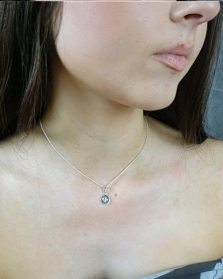 Small Silver Heart Necklace - 1008S