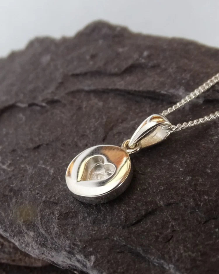 Small Silver Heart Necklace - 1008S