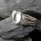 Solid silver Feather ring with cz - 1020J
