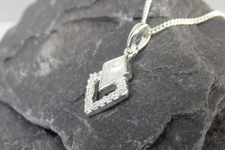 Silver kite shape Necklace - 1029