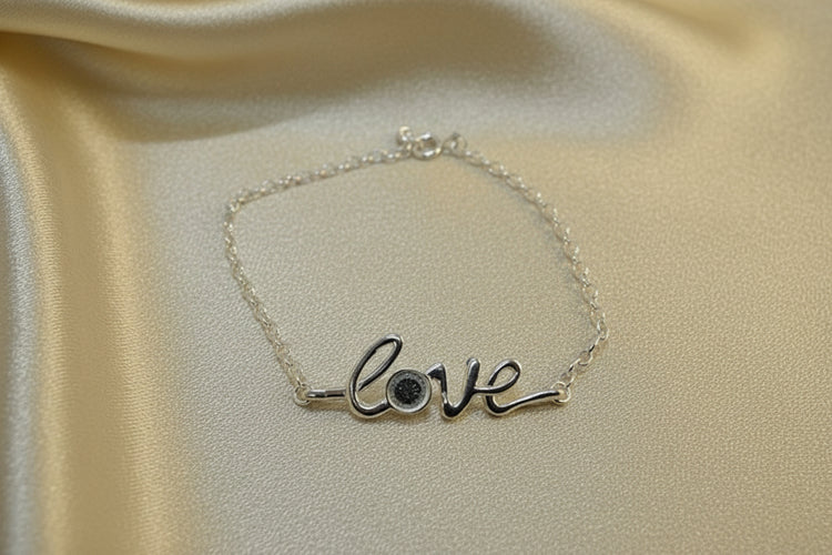 Silver Bracelet With Love script - 1038S