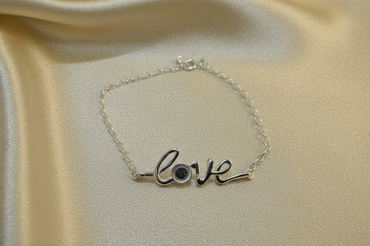 Silver Bracelet With Love script - 1038S