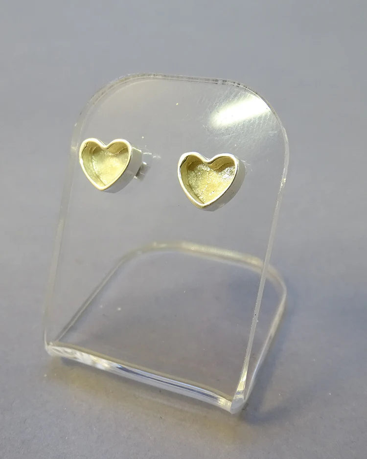 Small Silver Heart Studs - 1041S