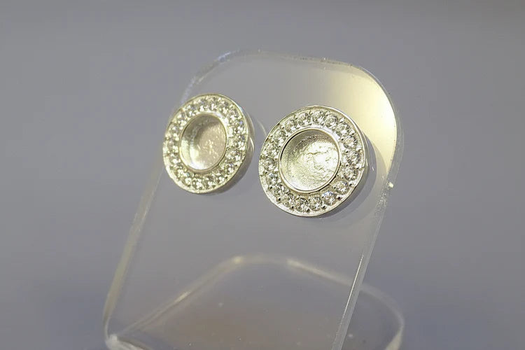 Silver Studs With CZ - 1042S