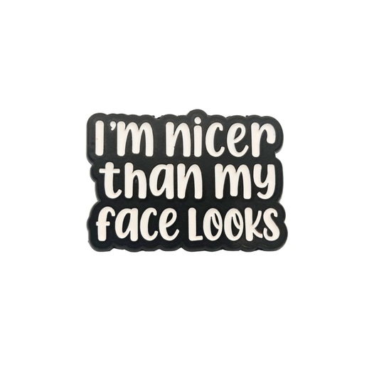 I'm nicer than my face looks - Pin Badge
