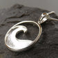 Solid Silver Ocean Wave Necklace - 1071S