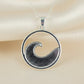 Solid Silver Ocean Wave Necklace - 1071S