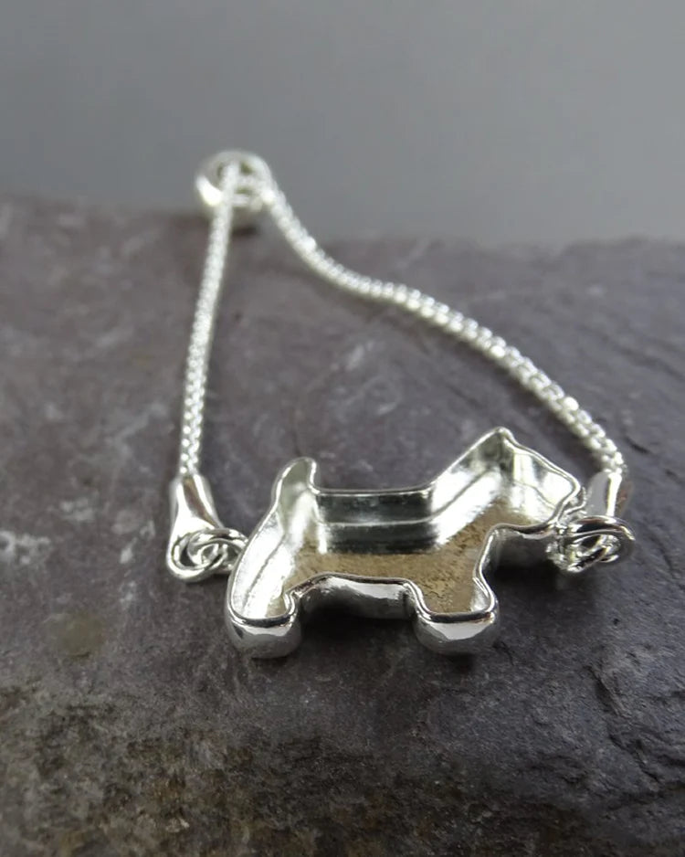 Solid Silver Dog Bracelet - 1072S