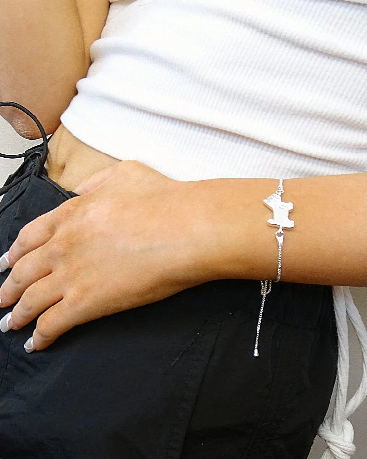Solid Silver Dog Bracelet - 1072S