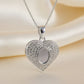 Silver Heart Necklace With CZ Surround - 1078S