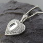 Silver Heart Necklace With CZ Surround - 1078S