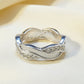 Solid Silver Entwinned CZ Ring  - 1076M
