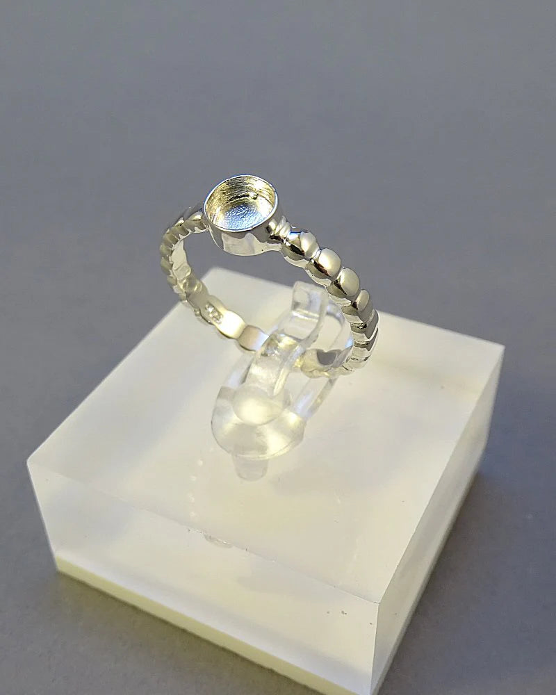 Silver Bobble Shank Ring - 1080J