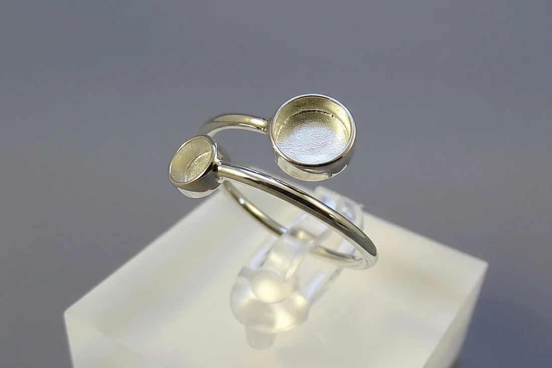 Two Stone Adjustable Ring 6mm & 4mm- 1090S