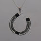 Silver equestrian Horse Shoe Necklace - 1097s