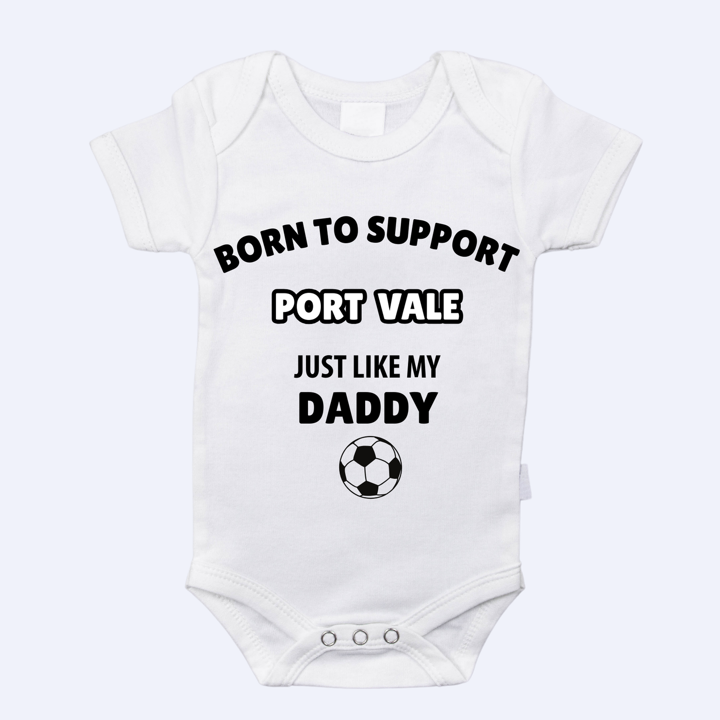 Born to support Football white baby vest