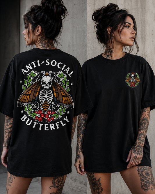 Anti Social Butterfly - Oversized T-Shirt